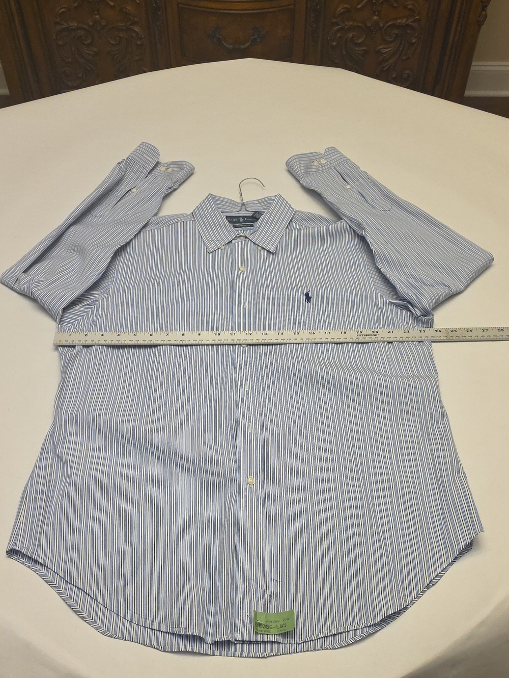 Polo by Ralph Lauren Blue Stripe Cotton Dress Shirt